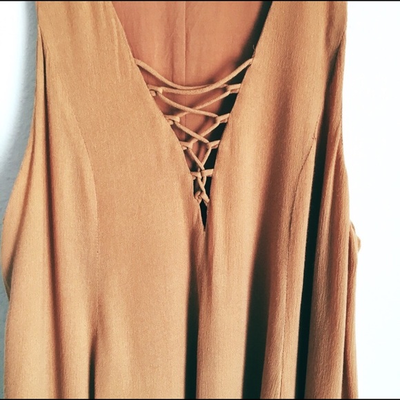 HIPPIE LOVE Rust Mustard Yellow Dress - Picture 2 of 6